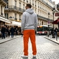 thumbnail image 6 of Evdexr Cargo Sweatpants Mens Baggy Drawstring Pants with Multiple Pockets Winter Fall Casual Work Joggers Wide Leg Straight Breathable Trousers M, 6 of 8