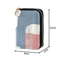 thumbnail image 4 of PU Leather Zip Card Holder Women's Card Case Zipper Card Case Compact & Lightweight Blue and Pink Large Shapes, 4 of 7