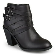 Journee Collection Strap Women's Ankle Boots Color: Black Size: 9
