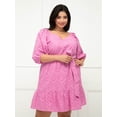 thumbnail image 4 of ELOQUII Elements Women's Plus Size Belted Eyelet Dress, 4 of 5