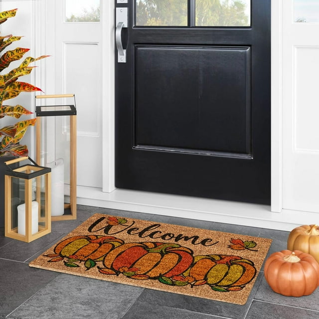 Thanksgiving Welcome Doormat with Festive Holiday Greeting for Seasonal Home Entryway