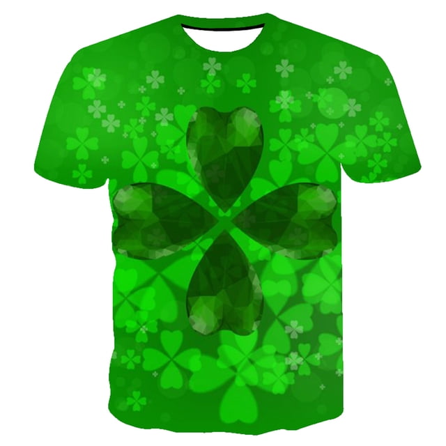 Chemises à Manches Courtes pour Hommes T-Shirt Décontracté à Manches Courtes Imprimé Jour de la Saint-Patrick Col Rond Chandail Blouse