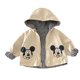 thumbnail image 1 of Chaqueta con estampado de Mickey Mouse para niños, ropa de primavera de dibujos animados de Disney, prendas de vestir con capucha de doble cara, chaqueta caqui para niños de 0 a 5 años, 1 of 5
