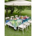 thumbnail image 4 of Outdoor Tablecloth with Umbrella Hole for Patio/Picnic/Party/Camping, Tropical Plant Waterproof Table Cloth Rectangle Table Cover Washable, Summer Watercolor Botanical Palm Leaves (54"x 80"), 4 of 8