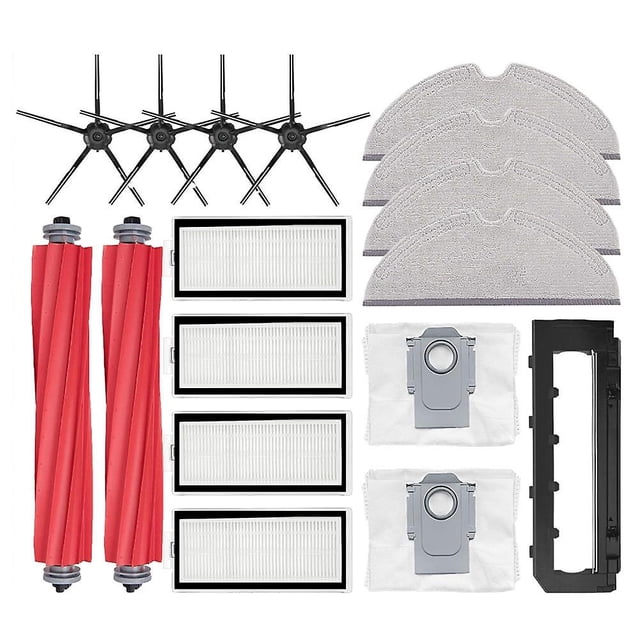 17pcs For Xiaomi Roborock Q7 Max / Max+ Main Side Brush Filter Mop