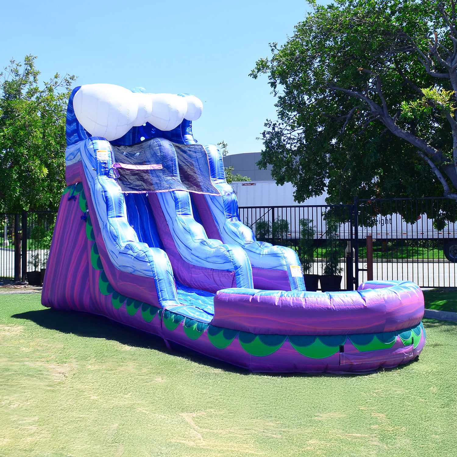 JumpOrange Mermaid 15' ft Commercial Inflatable Water Slide with Splash Pool (with Blower)