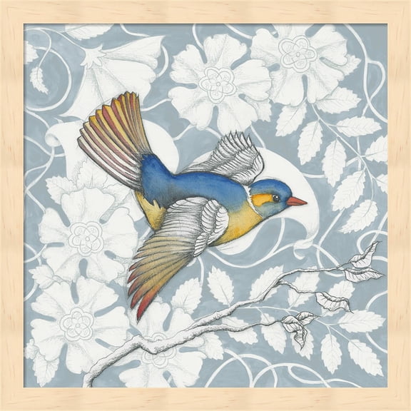 Arts and Crafts Birds III Tone on Tone by Elyse DeNeige, Framed Wall Art, 13.25W x 13.25H