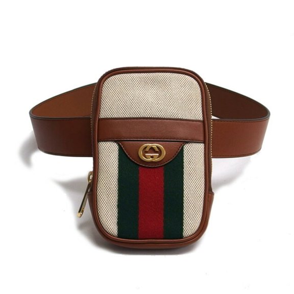 Pre-Owned Gucci Sherry Line Double G Belt Bag/Pouch, Size 80