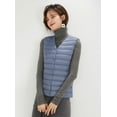 thumbnail image 3 of Wenseny Women’s Quilted Down Puffer Vest Warm Button Outerwear Padded Coat Blue S, 3 of 8