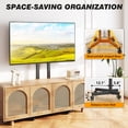 thumbnail image 2 of RTVR Rolling TV Stand Cart on Wheels for 32 to 75 inch Flat Panel Curved Screens, Portable Mobile Adjustable TV Stand , Metal Black, 2 of 9