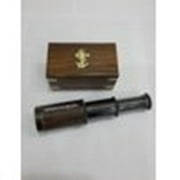 Vintage Brass Handheld Antique Leather Telescope Pirate Navigation With Wooden Box on Anchor gift THOR INSTRUMENTS