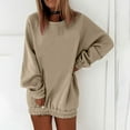 thumbnail image 2 of Timegard Sweatshirts for Women Crew Neck Long Sleeve Pullover Fall Winter Loose Comfy Top Solid Color, 2 of 6