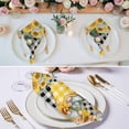 thumbnail image 2 of Gnomes Plaid Cloth Napkins, Yellow Sunflower Farmhouse Bee Black Check Washable and Reusable Dinner Napkins Set of 8, Table Napkin for Kitchen Party Birthday Wedding Hotel Housewarming 20"x20", 2 of 8