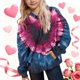 thumbnail image 1 of TaTaai Girls' Hooded Heart Printed Long Sleeve Hoodie, Valentine's Day Gift, Daily Casual Outerwear Top Gift, 1 of 6