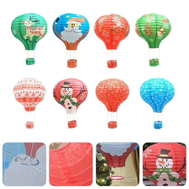 8Pcs Christmas Lantern Hanging Paper Lantern Paper Lantern Christmas