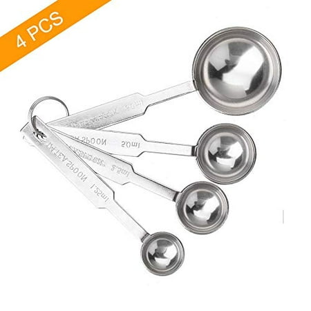

4Pcs Measuring Spoons Premium Stainless Steel Metal Spoon Set Tablespoon and Teaspoon for Accurate Measure Liquid or Dry Ingredients for Cooking Baking Dishwasher Safety