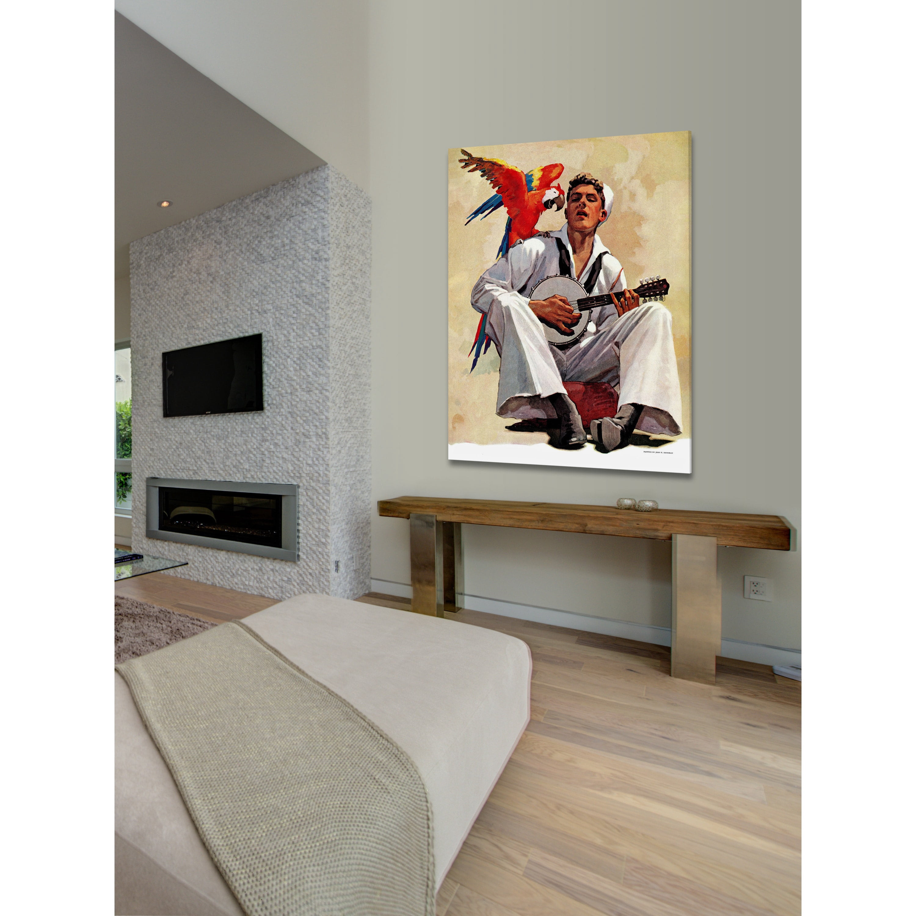 "Banjo Player" Painting Print on Wrapped Canvas