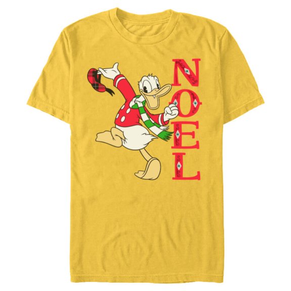 Disney Vintage Donald Duck Noel Holiday - Short Sleeve Blended T-Shirt for Adults - Customized-Yellow