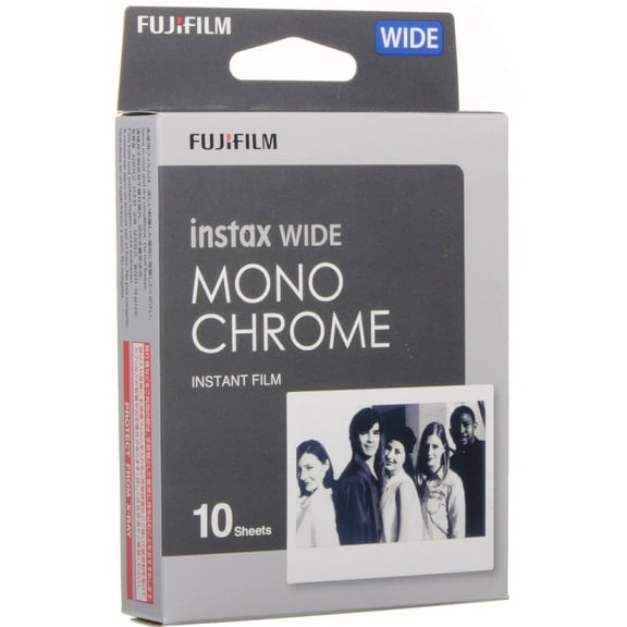 Fujifilm Instax Wide Monochrome Black & White Film, 10 Exposures