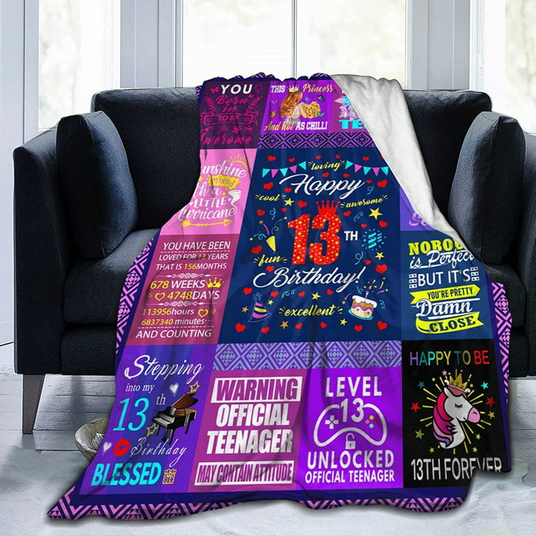 13th Birthday Gifts Blanket for Girls - Best Gifts for 13 Year Old Girls  Blanket - Teenage Girl Gifts for 13 Year Old Girl - 13 Year Old Girl Gift