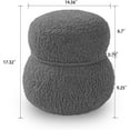 thumbnail image 2 of MEETAKING Small Round Foot Stool, Teddy Fabric Footrest Ottoman Stool with Non-Skid Legs, Modern Footstools Step for Couch, Desk, Office, Living Room (Beige), 2 of 8