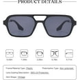 thumbnail image 3 of Vintage 70s Flat Aviator Small Frame Sunglasses for Women Men Square Metal Design UV400 Protection Shades, 3 of 4