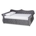 thumbnail image 1 of Baxton Studio Abbie Gray Velvet Crystal Tufted Full Size Wood Daybed, 1 of 11