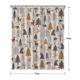 thumbnail image 5 of Beige Christmas Forest Animal Pattern Shower Curtain 72"x84" ,Bathroom Decorative Shower Curtains Set with 12 Hooks,Modern Waterproof Washable Shower Curtain, 5 of 6