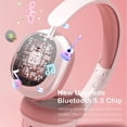 thumbnail image 3 of Wireless Bluetooth Headphones Over Ear,Hi-Fi Stereo Wireless Headphones Foldable/Wired/Wireless with Microphone/TF, Available for TV, Travel, Home Office Headset, Quick Charge 20 Hours Playtime Pink, 3 of 9