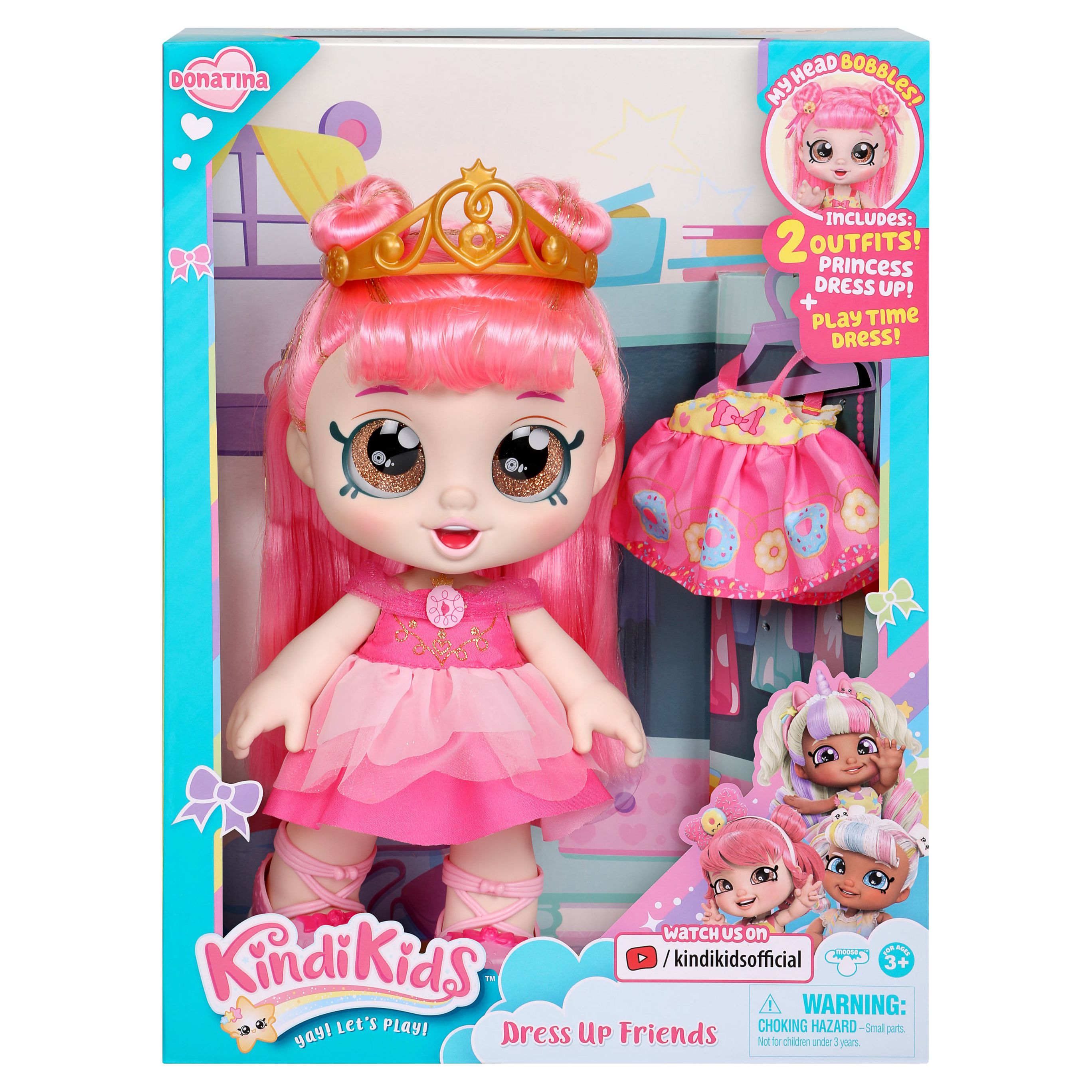 Kindi Kids Dress up Friends - 10" Doll with 2 Outfits - Donatina Princess - image 5 of 6