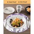 thumbnail image 3 of 15 Inch Round Placemats Set of 4, Purple Non Slip Heat Insulation PP Table Mats, Eucalyptus Leaves Washable Place Mats for Kitchen Dining Party Table Decor, 3 of 7