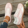 thumbnail image 5 of Womens Sneakers, Walking Shoes Women, Sneakers for Women, Women Classic Retro Gum Sole Fashion Sneakers Casual Tennis Skate Shoe Comfort Walking Footwear Anti Slip Trainers, Pink 7, 5 of 9