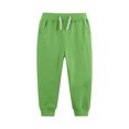 thumbnail image 2 of Boys And Girls Joger Elastic Waist Special Print Drawstring Sports Pants Green 160, 2 of 5
