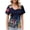 #01Multicolor, variant on yoeyez Womens Summer Shirts Short Sleeves Fashion T-Shirt V Neck Casual Floral Print Tops Pleated Loose Fit Pullover Tee Multicolor 2XL