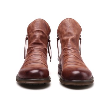 Mens Hand Stitching Leather Lace Up Ankle Boots Casual  display picture 2