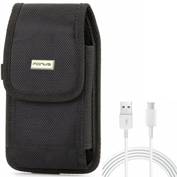 10ft USB-C Cable w Case Belt Clip for Samsung Galaxy S20 Ultra - Type-C Charger Cord Power, Swivel Holster Rugged fits Samsung Galaxy S20 Ultra