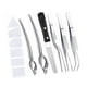 thumbnail image 5 of Colección de 12 pinzas de cocina de acero inoxidable, pinzas para repostería, pala para decorar, fácil manejo, adecuadas para cocineros caseros, chefs, 5 of 9
