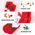 thumbnail image 4 of COOPLUS Mens Christmas Plush Fleece Socks with Non-Slip Grips Warm Cozy Winter Socks 5 Pairs, 4 of 10