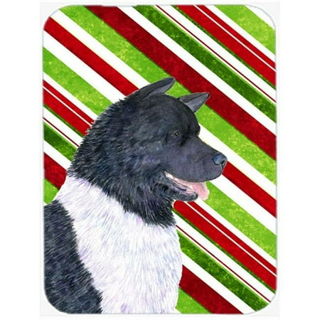

Akita Candy Cane Holiday Christmas Glass Cutting Board - Large