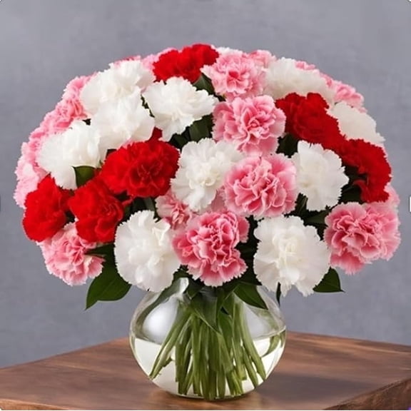 KaBloom: 18 Assorted Carnation vase, Next-Day Delivery, Gift for Every Occasion.