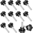 thumbnail image 1 of Black plastic m8x40 star shape clamping handle knob 10pcs for mechanical equipment, 1 of 4