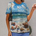 thumbnail image 6 of Beach Seashell Starfish Women's T-Shirt Short Sleeve T Shirts Tops Tee Ladies Loose T, 6 of 6