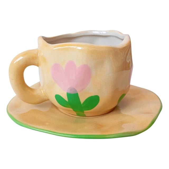 Tea Cup Set, Coffee Cups Ceramic, Handheld Ceramic Cup South Korean Mark Cup Network Red Ins Wind Coffee Cup Water Cup Set, Coffee Cup Set, Coffee Sets Gift, Coffee Cups Set, Cute Coffee Cups