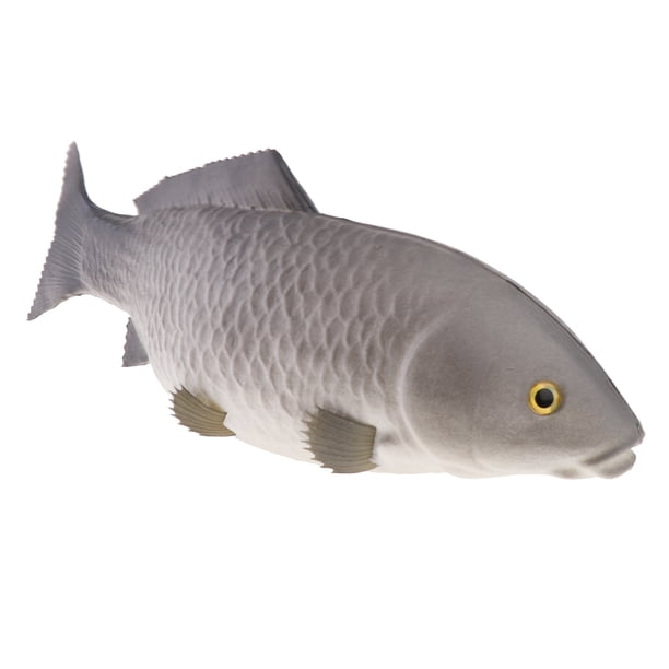 Adorno de carpa flotante artificial realista para acuario marino. Gris grande