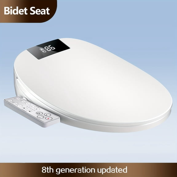 Bidet Toilet Seat, Electronic Heated Electric Toilet Seat With Unlimited Heated Water, Side Control Panel, And Adjustable Warm Air Dryer, Self-Cleaning Stainless Steel Nozzle