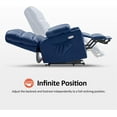 thumbnail image 6 of MCombo Medium Dual Motor Power Lift Recliner Chair with Massage and Heat for Elderly People, Infinite Position, Extended Footrest, Faux Leather 7679 (Navy Blue, Medium), 6 of 9