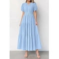 thumbnail image 4 of PRETTYGARDEN Womens Summer Maxi Dresses Casual Puff Sleeve V Neck Smocked Flowy Eyelet Cotton Dress Spring Sundress, 4 of 8