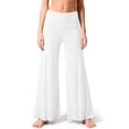 thumbnail image 2 of WULMLEO Women's Casual Comfy Solid/Tie Dye Wide Leg Palazzo Lounge Pants White L, 2 of 5