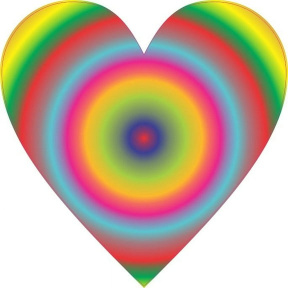 4.5in x 4.5in Rainbow Heart Sticker Vinyl Vehicle Bumper Decal Stickers