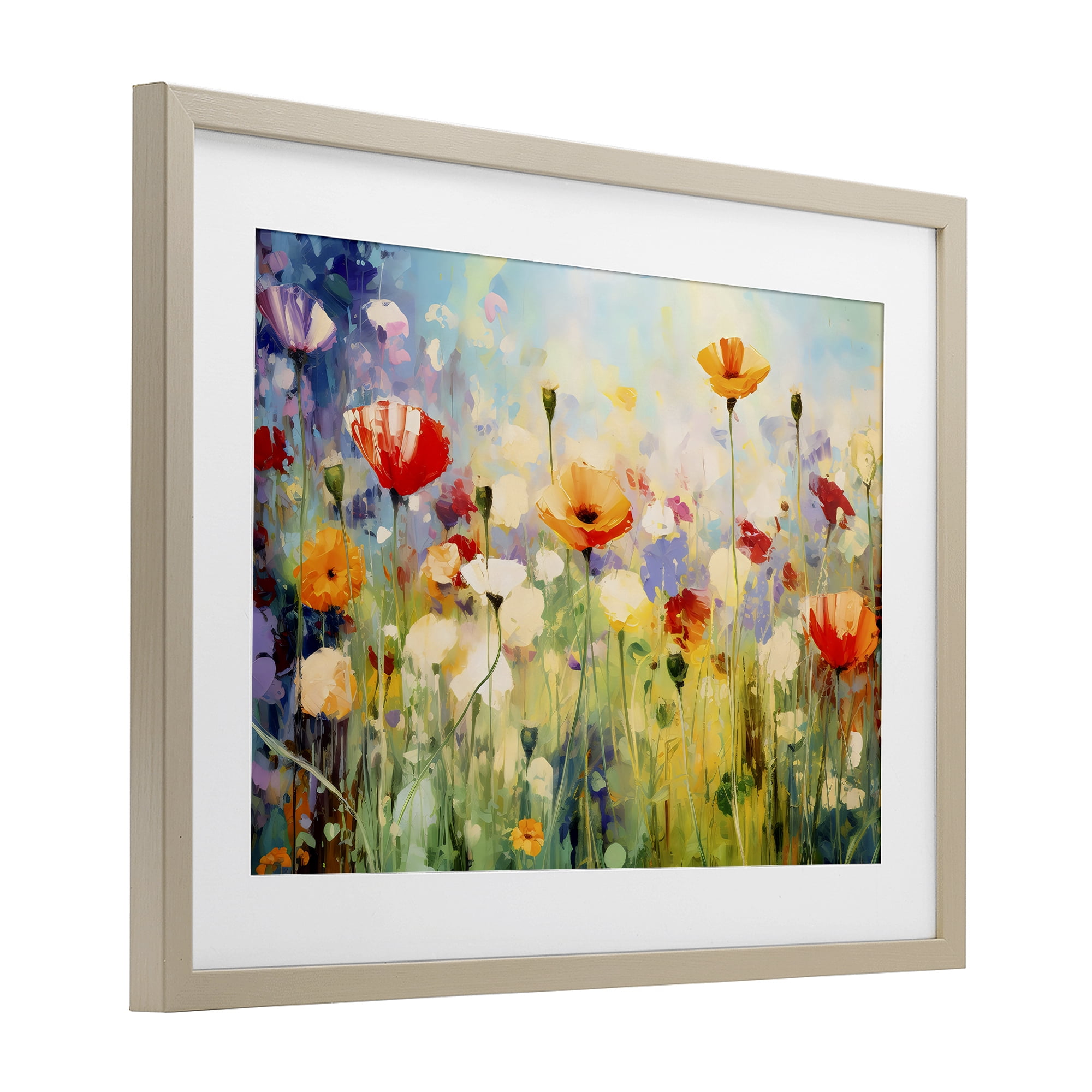 Stupell Industries Sunlit Meadow of Colorful Blooms Birch Framed Print Under Glass, design by Creative Studio